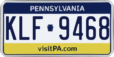 PA license plate KLF9468