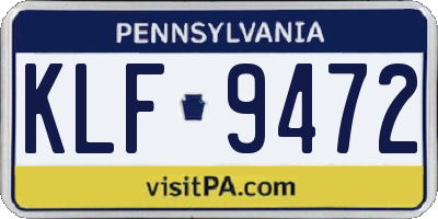 PA license plate KLF9472
