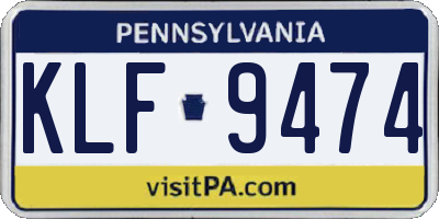 PA license plate KLF9474