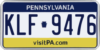 PA license plate KLF9476