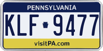 PA license plate KLF9477