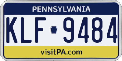 PA license plate KLF9484