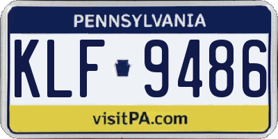 PA license plate KLF9486