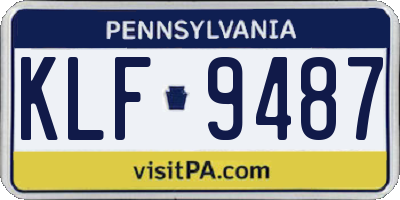 PA license plate KLF9487