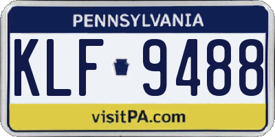 PA license plate KLF9488