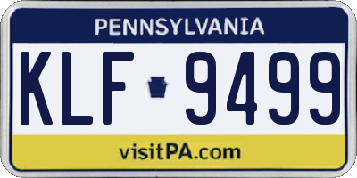 PA license plate KLF9499