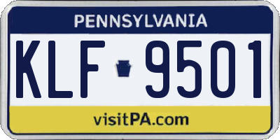 PA license plate KLF9501