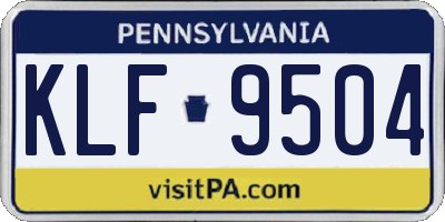 PA license plate KLF9504