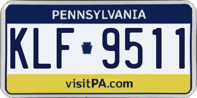 PA license plate KLF9511