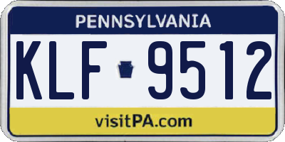 PA license plate KLF9512