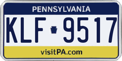 PA license plate KLF9517