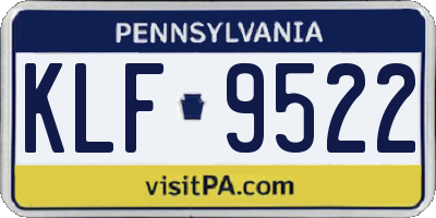 PA license plate KLF9522