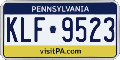 PA license plate KLF9523