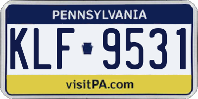 PA license plate KLF9531