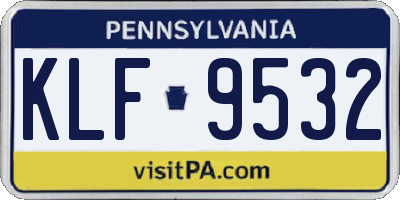 PA license plate KLF9532