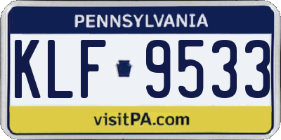 PA license plate KLF9533