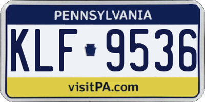 PA license plate KLF9536