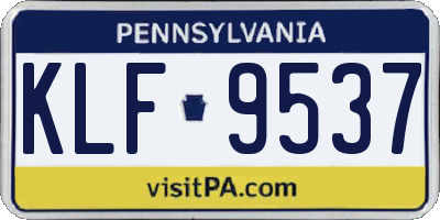 PA license plate KLF9537