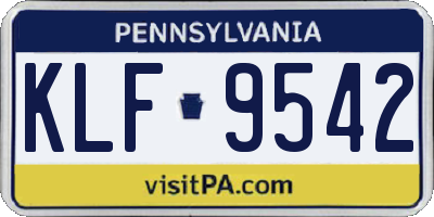 PA license plate KLF9542