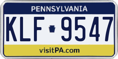 PA license plate KLF9547