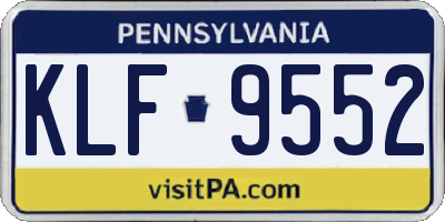 PA license plate KLF9552