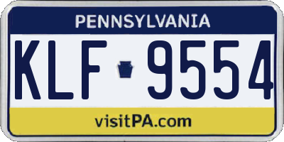 PA license plate KLF9554