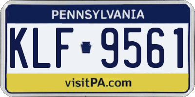 PA license plate KLF9561