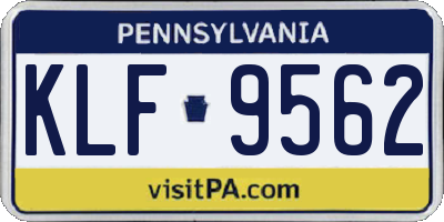 PA license plate KLF9562