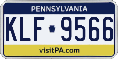 PA license plate KLF9566