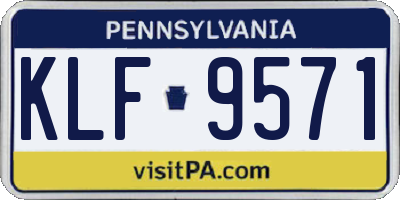PA license plate KLF9571