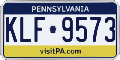 PA license plate KLF9573