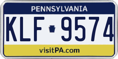 PA license plate KLF9574