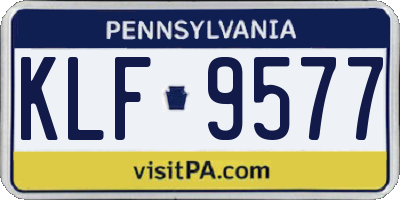 PA license plate KLF9577