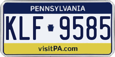PA license plate KLF9585