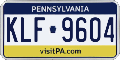 PA license plate KLF9604