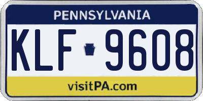 PA license plate KLF9608