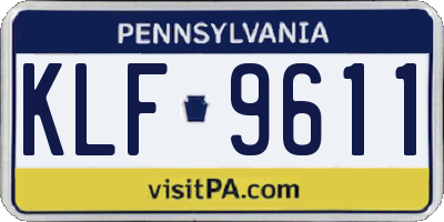 PA license plate KLF9611