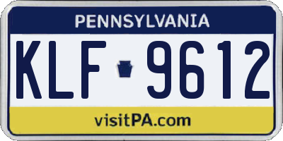 PA license plate KLF9612
