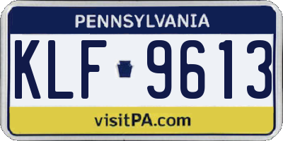 PA license plate KLF9613