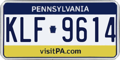 PA license plate KLF9614