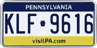 PA license plate KLF9616