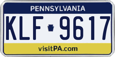 PA license plate KLF9617