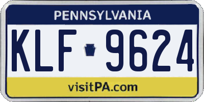 PA license plate KLF9624