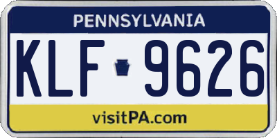 PA license plate KLF9626