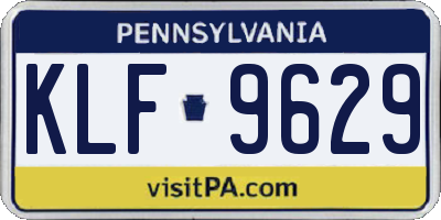 PA license plate KLF9629