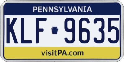 PA license plate KLF9635