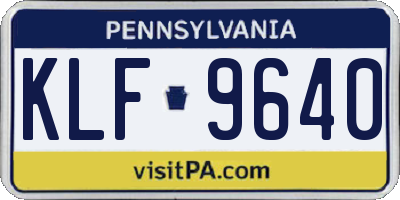 PA license plate KLF9640