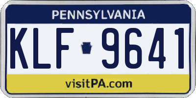 PA license plate KLF9641