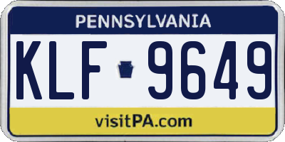 PA license plate KLF9649