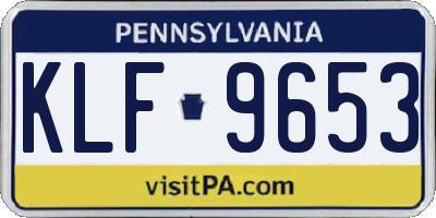 PA license plate KLF9653